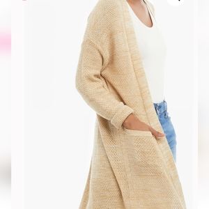 NWT: Able Neva Long Open Cardigan: Tan 3xl 100% Organic Cotton:Two Pockets